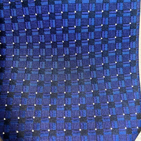 F/X Fusion Blue print silk tie New with tags - Picture 2 of 7